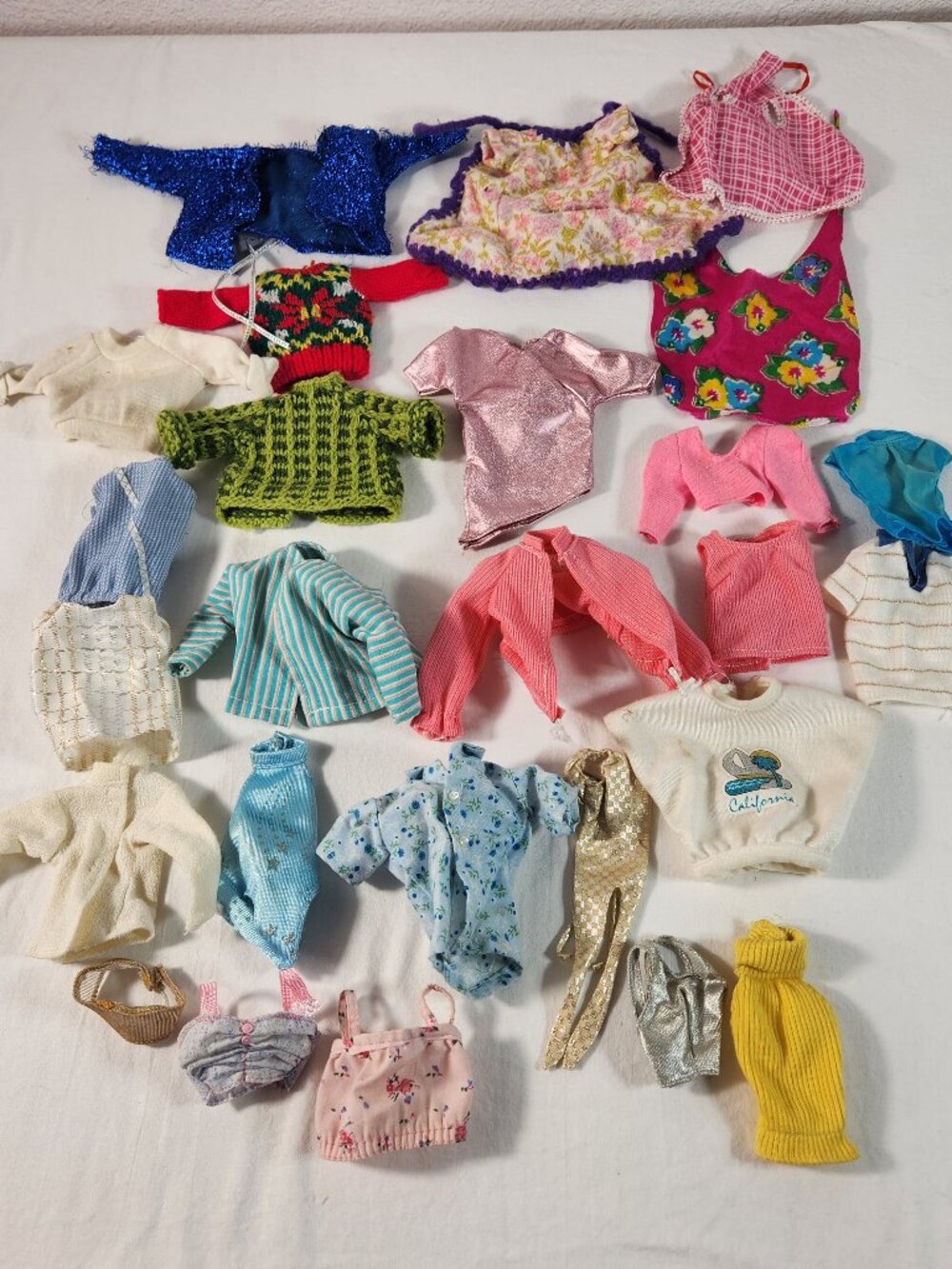 Vintage 1980s BARBIE Clothing LOT Tops Sweaters Blouses Cami Long Sleeves Aprons